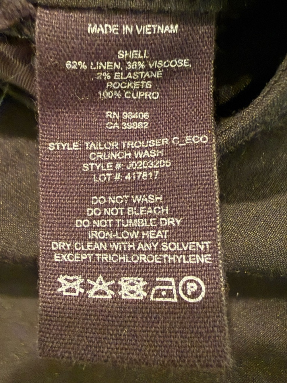 Theory Tailor Trouser In Crunch Wash Linen - Picture 8 of 9